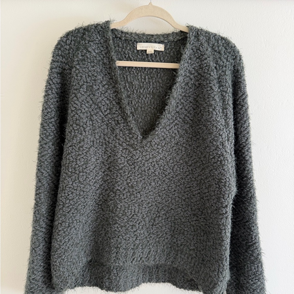 Lovestitch Charcoal V-Neck Sweater
